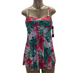 Nicole Miller Twisted Bandeau Flyaway Swimdress. Size Small New With Tags
